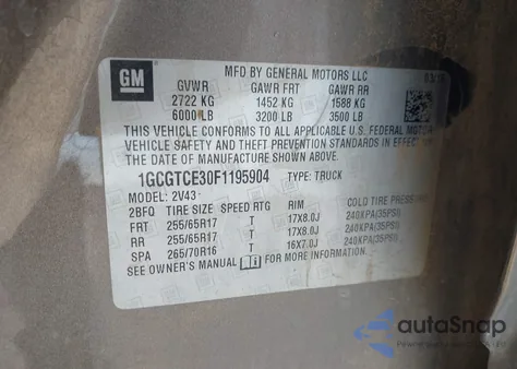 2015 Chevrolet Colorado Z71 z USA, uszkodzony, nr VIN 1GCGTCE30F1195904